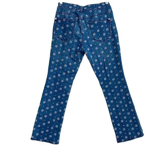 Anthropologie Pilcro Jeans 27 Embroidered The Letterpress High Rise Boot Cut - Picture 1 of 14